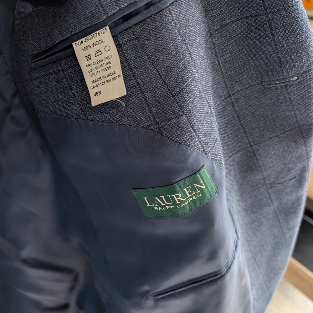 Polo by Ralph Lauren Blue Checkered Blazer - Picture 4 of 6